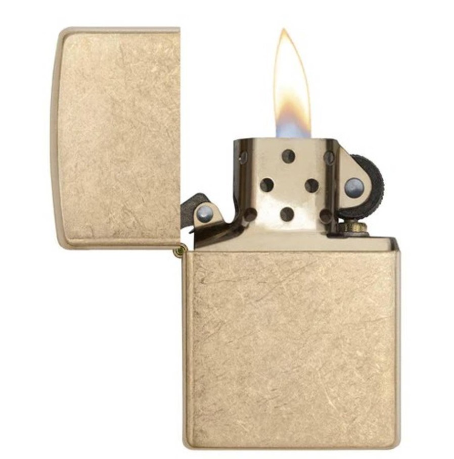 GAME-ON Zippo Lighters | Zippo - Armoru00Ae Tumbled Brass - Lighter