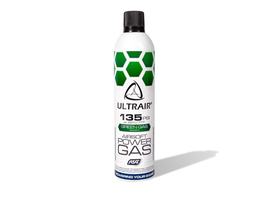 GAME-ON Airsoft Gass Og Co2 | Ultrair Green - Softgungass Med Silikon - 570Ml 135Psi