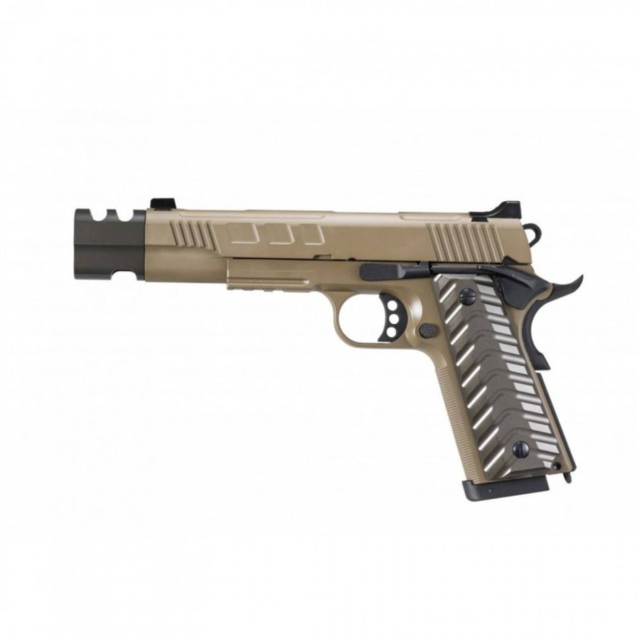 GAME-ON Gass Med Blowback | Kjw - Kp-16 Co2 Drevet Softgunpistol Med Blowback - Tan