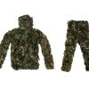 GAME-ON Kamuflasjeutstyr | Ghillie Suit Lett Kamuflasjedrakt Jakke Og Bukse - Woodland