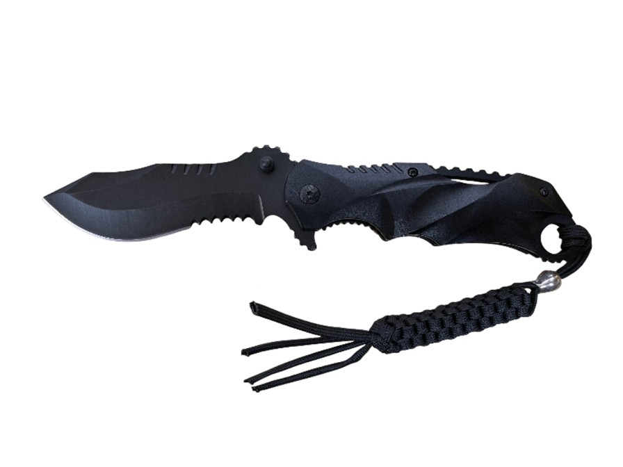 GAME-ON Foldekniver | Taktisk Kniv M. Paracord - Svart