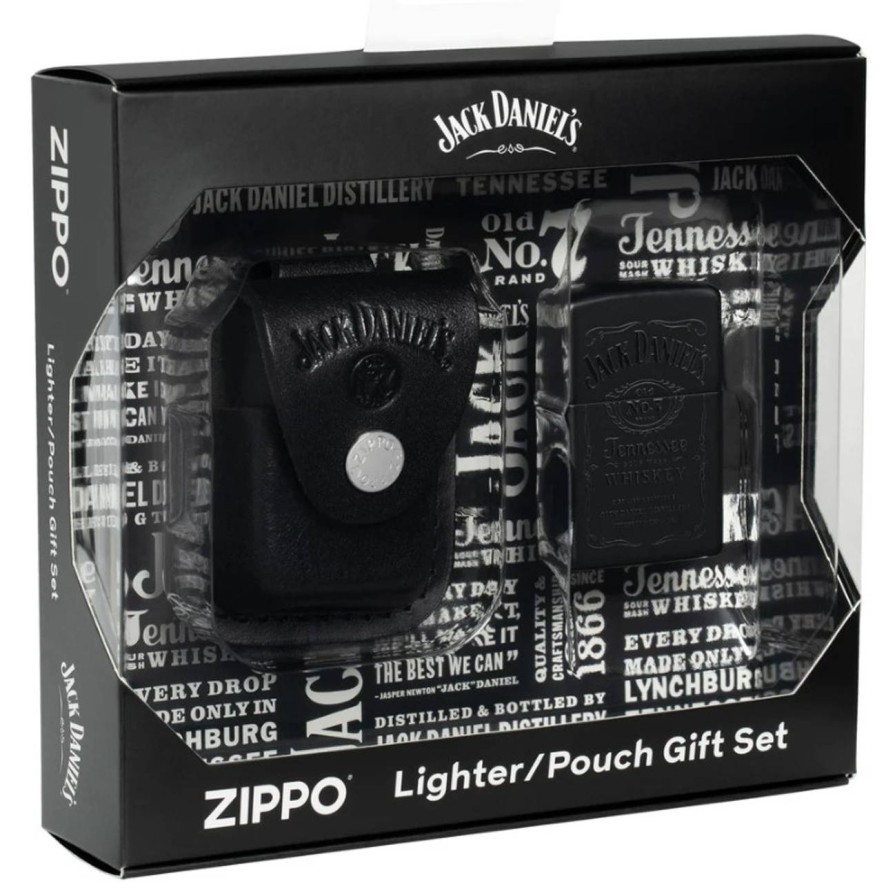 GAME-ON Zippo Lighters | Zippo - Jack Daniels Gavesett Med Lighter Og Holder