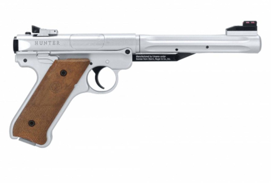 GAME-ON Fjaer& Og Pumpedrevet | Ruger Mark Iv Luftpistol - 4.5Mm Pellet - Slv / Brun