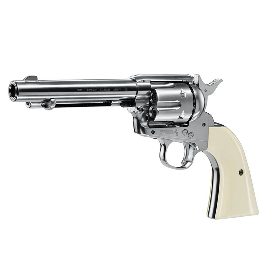 GAME-ON Revolvere | Colt Peacemaker Saa .45 - Nickel - 4.5Mm Pellets Luftpistol