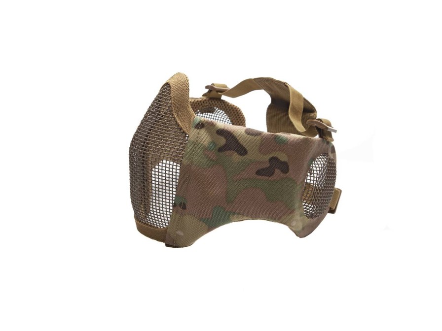 GAME-ON Softgun Masker | Mesh Maske Med Kinnpute Og U00D8Rebeskyttelse - Multicam