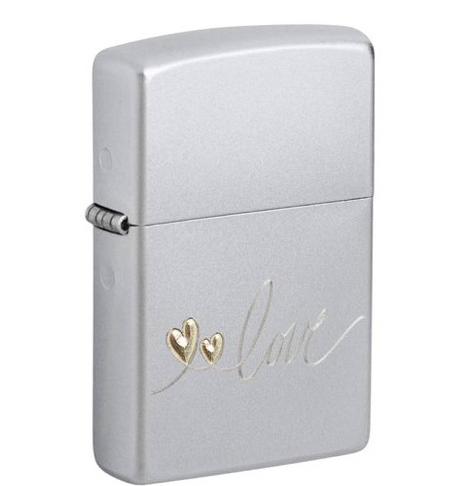 GAME-ON Zippo Lighters | Zippo - Love Design Satin Krom - Lighter