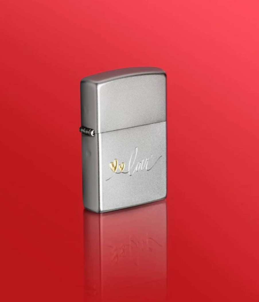 GAME-ON Zippo Lighters | Zippo - Love Design Satin Krom - Lighter