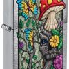 GAME-ON Zippo Lighters | Zippo - Freaky Nature Design - Brushed Chrome