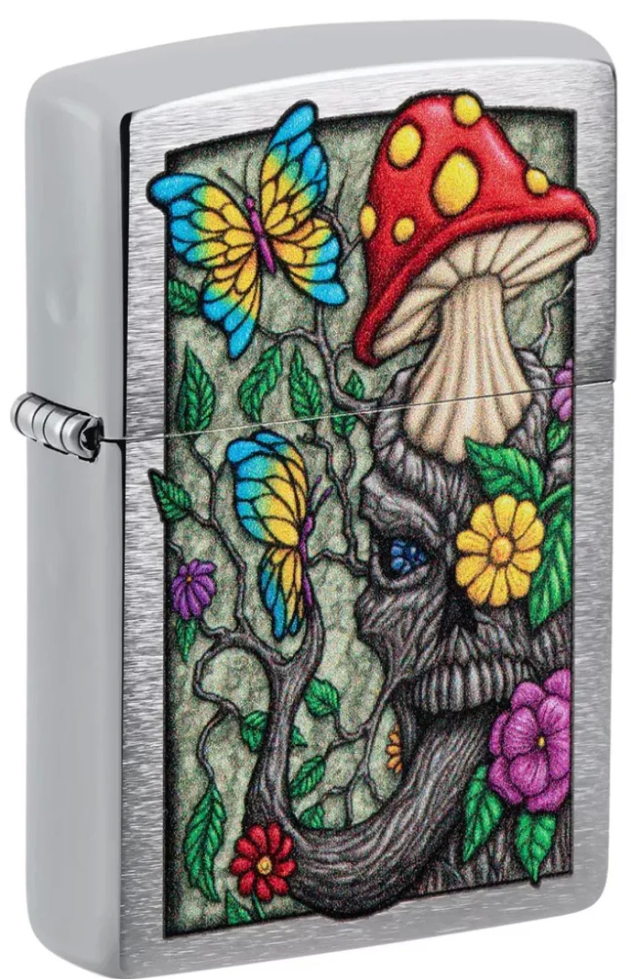 GAME-ON Zippo Lighters | Zippo - Freaky Nature Design - Brushed Chrome