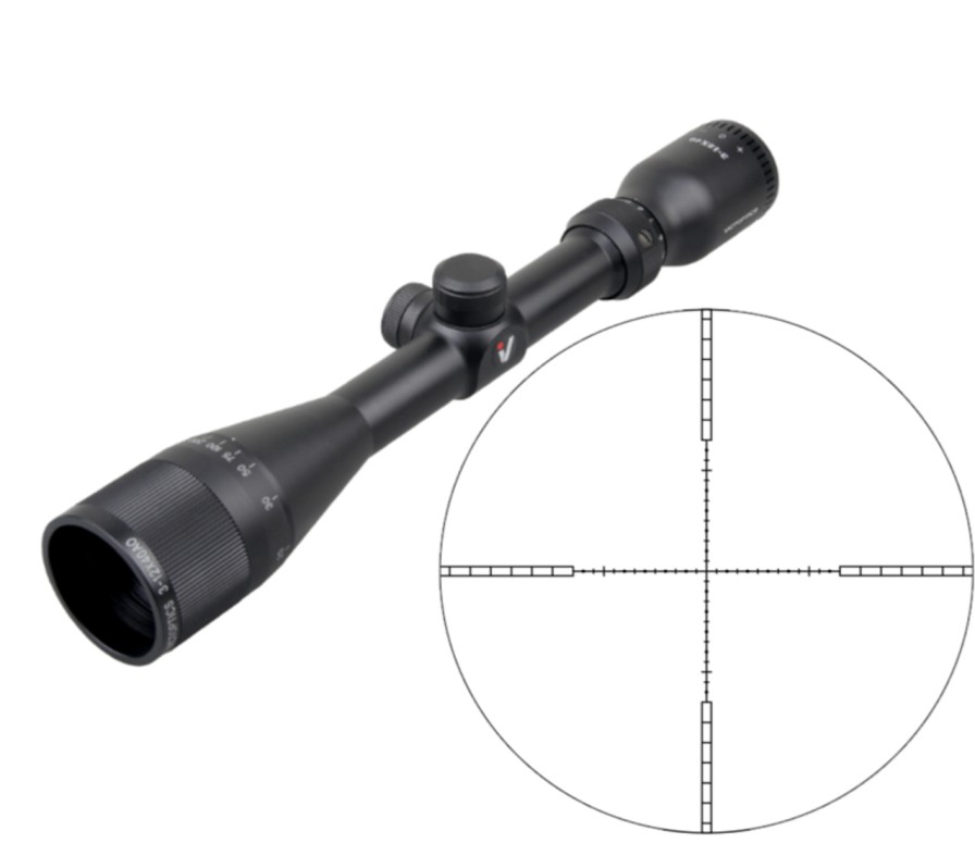 GAME-ON Kikkertsikte | Vector Optics - C4 Kikkertsikte 3-12X40 Med Parallax Og Solskjer