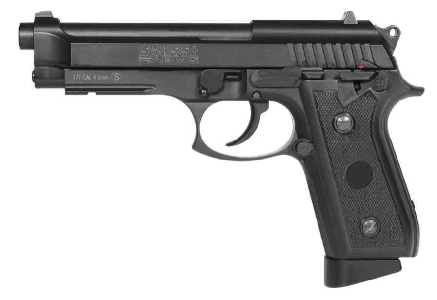 GAME-ON Uten Blowback | Swiss Arms Pt92 - Co2 Drevet Luftpistol Polymer - 4.5Mm Bb