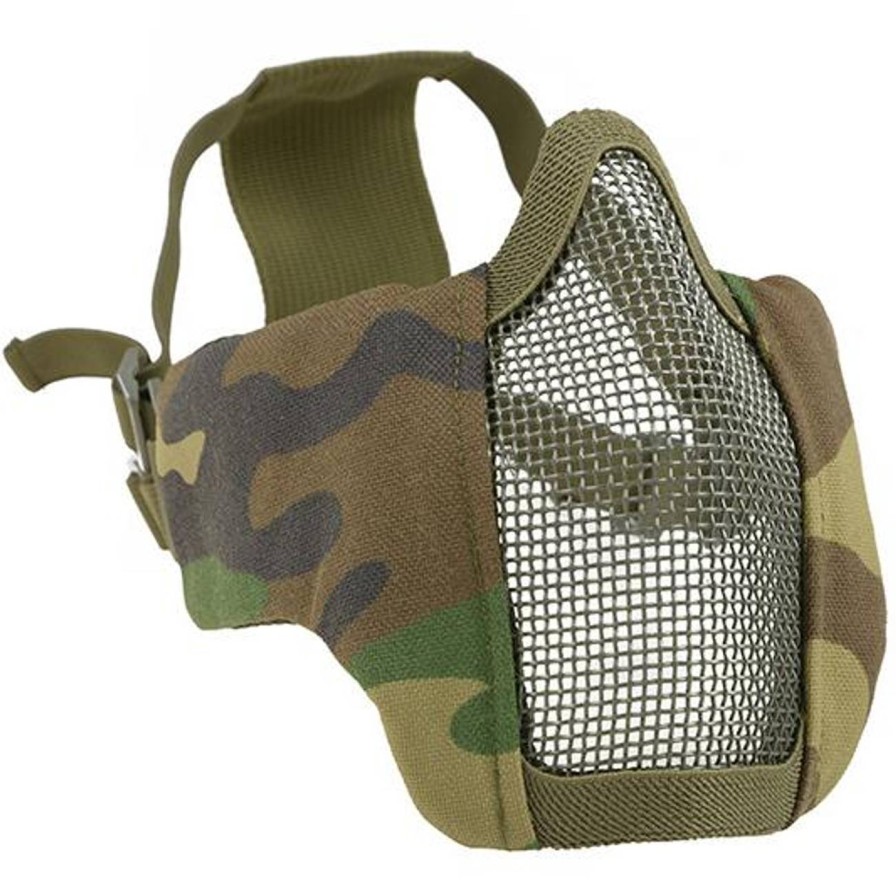 GAME-ON Softgun Masker | Mesh Maske Med Kinnpute - Woodland