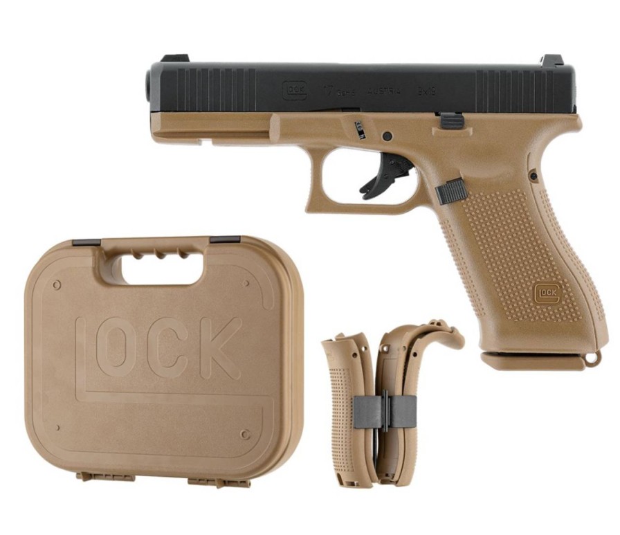 GAME-ON Gass Med Blowback | Glock 17 French Edition Gass Softgun Med Blowback - Svart / Tan