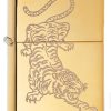 GAME-ON Zippo Lighters | Zippo - Tiger P High Polish Brass - Lighter